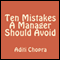 Ten Mistakes a Manager Should Avoid