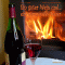 Ein guter Wein und ein wrmendes Feuer