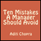 Ten Mistakes a Manager Should Avoid (Unabridged) audio book by Aditi Chopra